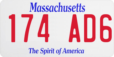 MA license plate 174AD6