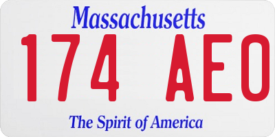 MA license plate 174AE0