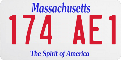 MA license plate 174AE1