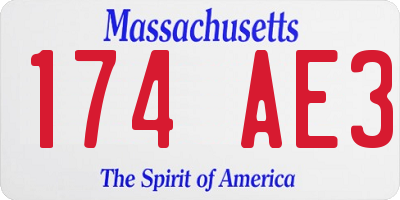 MA license plate 174AE3