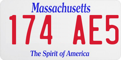MA license plate 174AE5