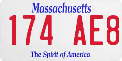 MA license plate 174AE8