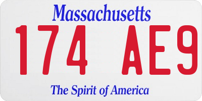 MA license plate 174AE9