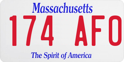 MA license plate 174AF0