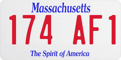 MA license plate 174AF1