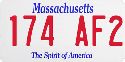 MA license plate 174AF2