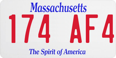 MA license plate 174AF4