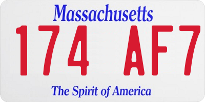 MA license plate 174AF7