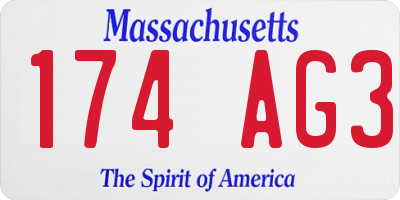 MA license plate 174AG3