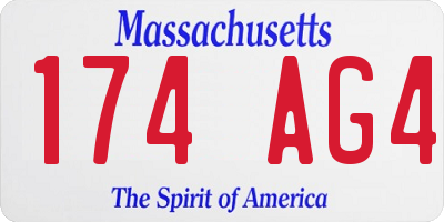 MA license plate 174AG4