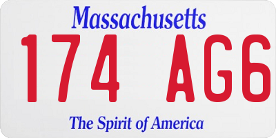 MA license plate 174AG6