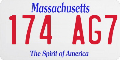 MA license plate 174AG7