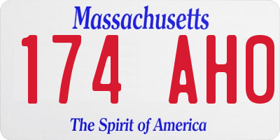 MA license plate 174AH0