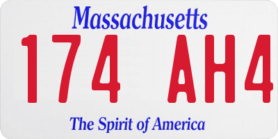 MA license plate 174AH4