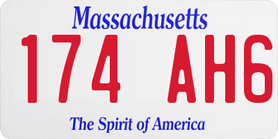 MA license plate 174AH6
