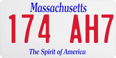 MA license plate 174AH7