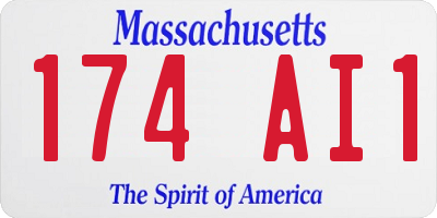 MA license plate 174AI1