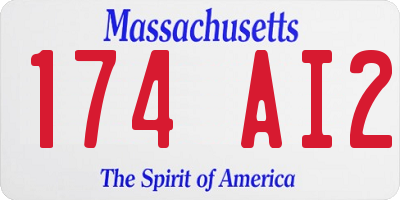 MA license plate 174AI2