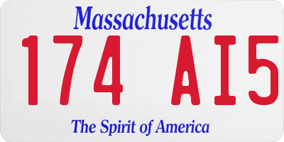 MA license plate 174AI5