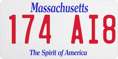 MA license plate 174AI8