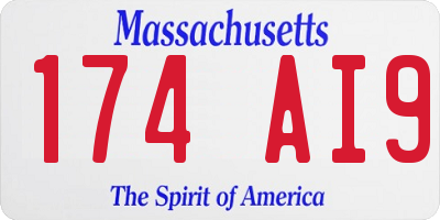 MA license plate 174AI9