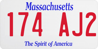 MA license plate 174AJ2