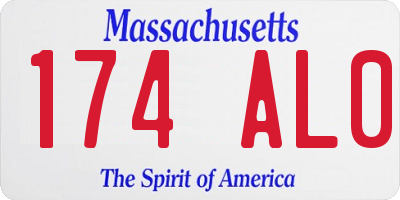 MA license plate 174AL0