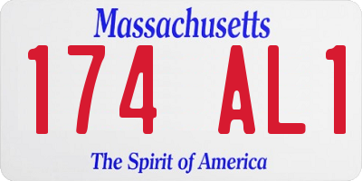 MA license plate 174AL1
