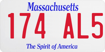 MA license plate 174AL5