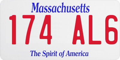 MA license plate 174AL6