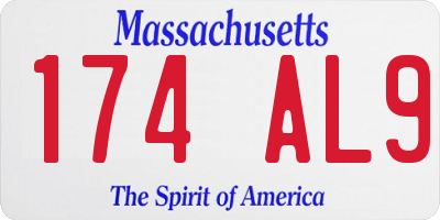 MA license plate 174AL9