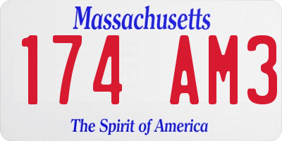MA license plate 174AM3