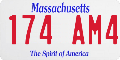 MA license plate 174AM4