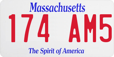 MA license plate 174AM5