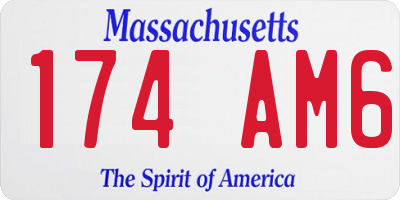 MA license plate 174AM6