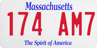 MA license plate 174AM7