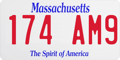 MA license plate 174AM9