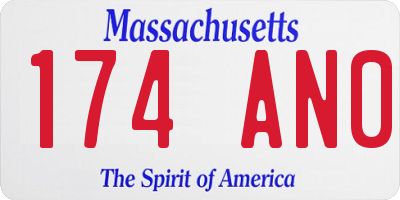 MA license plate 174AN0