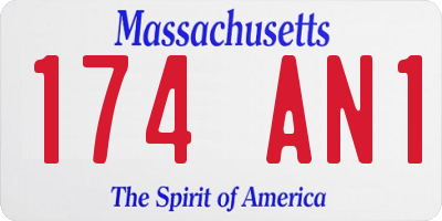 MA license plate 174AN1