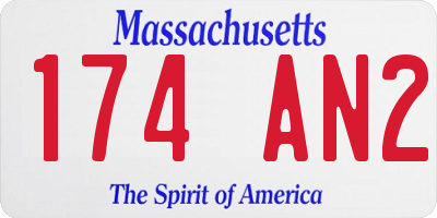 MA license plate 174AN2