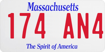 MA license plate 174AN4