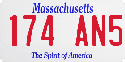 MA license plate 174AN5