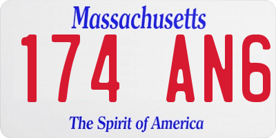 MA license plate 174AN6