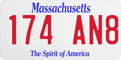 MA license plate 174AN8
