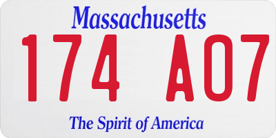 MA license plate 174AO7
