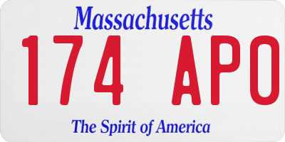 MA license plate 174AP0