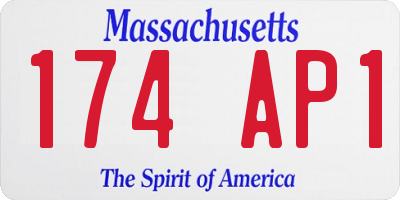 MA license plate 174AP1