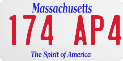 MA license plate 174AP4