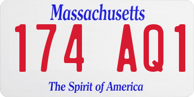 MA license plate 174AQ1