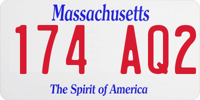 MA license plate 174AQ2